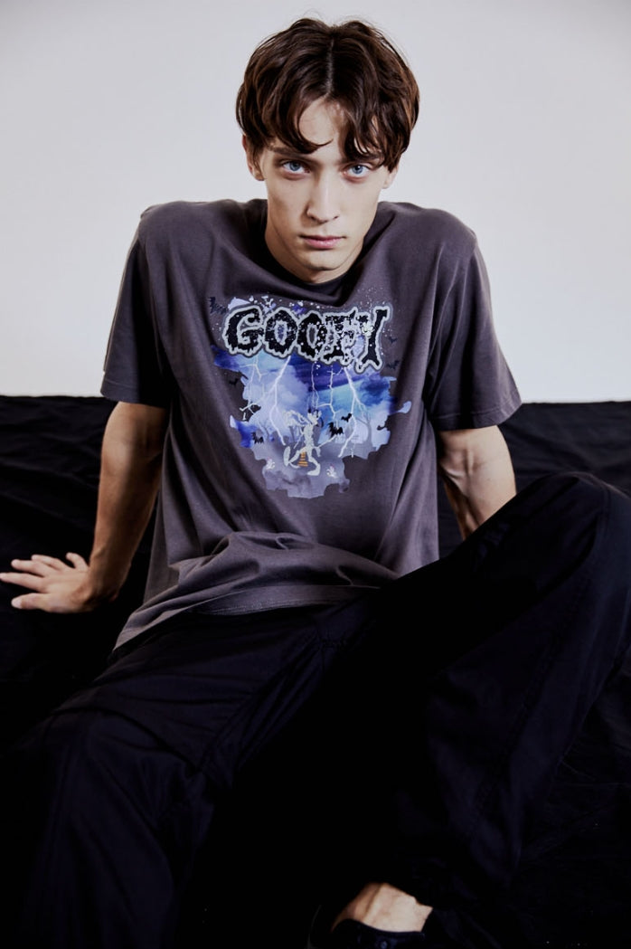 ORDINARY PEOPLE(オーディナリーピープル) [ORDINARYPEOPLE X DISNEY] HALLOWEEN GOOFY GRAY T-SHIRTS