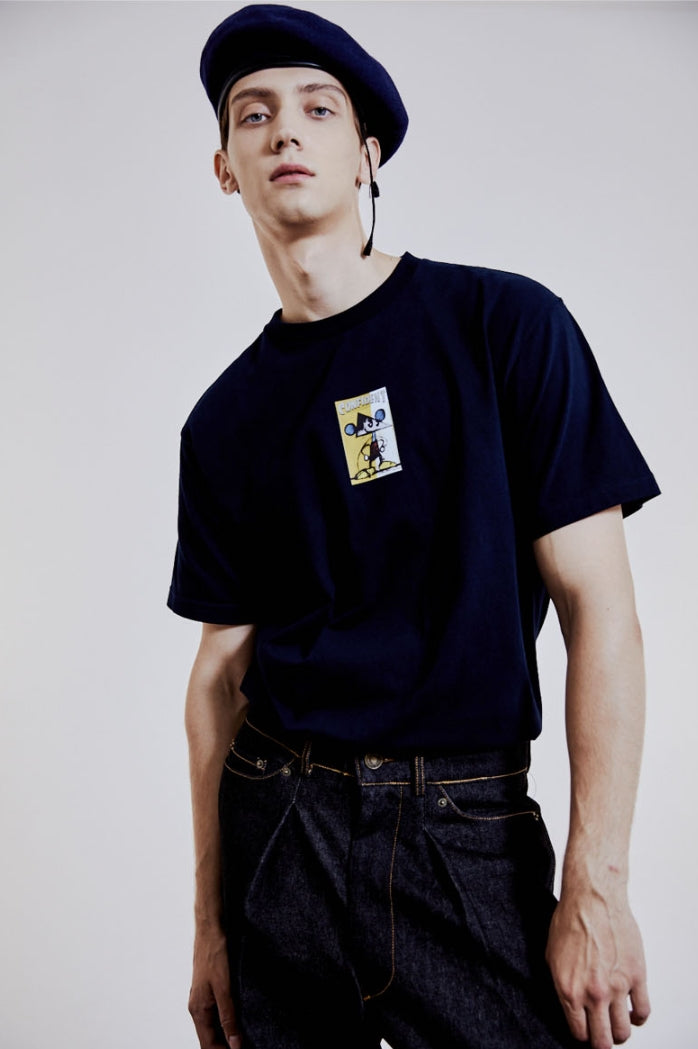 ORDINARY PEOPLE(オーディナリーピープル) [ORDINARYPEOPLE X DISNEY] PAINTER MICKEY NAVY T-SHIRTS