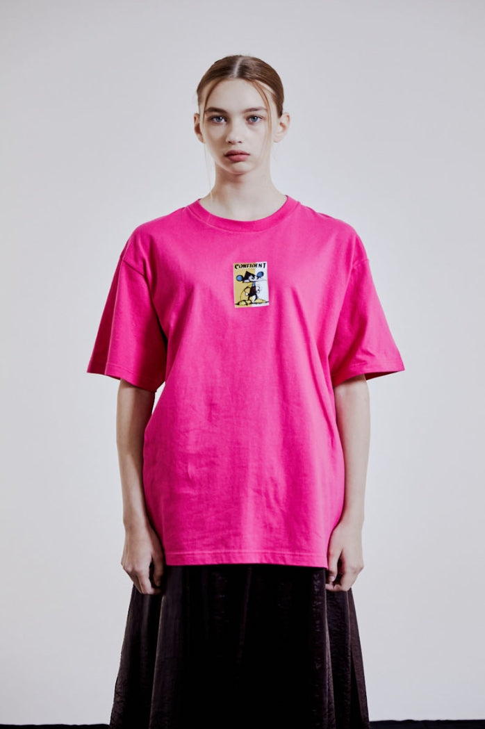 ORDINARY PEOPLE(オーディナリーピープル) [ORDINARYPEOPLE X DISNEY] PAINTER MICKEY PINK T-SHIRTS