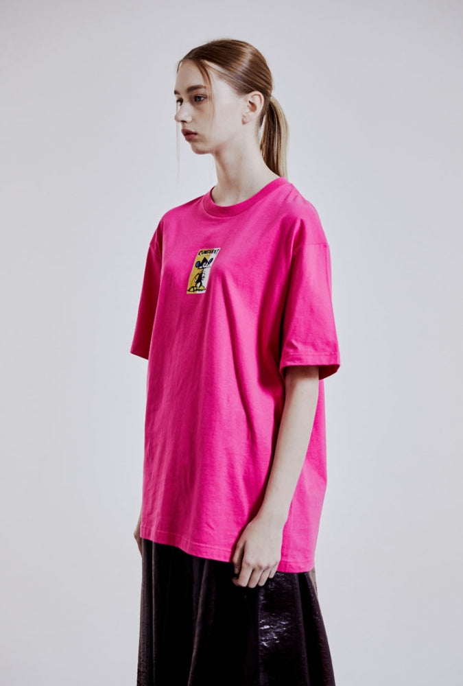 ORDINARY PEOPLE(オーディナリーピープル) [ORDINARYPEOPLE X DISNEY] PAINTER MICKEY PINK T-SHIRTS