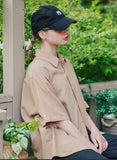 ダブルユーブイプロジェクト(WV PROJECT) Ritz Stripe Short-Sleeved Shirt Beige MJSS7506