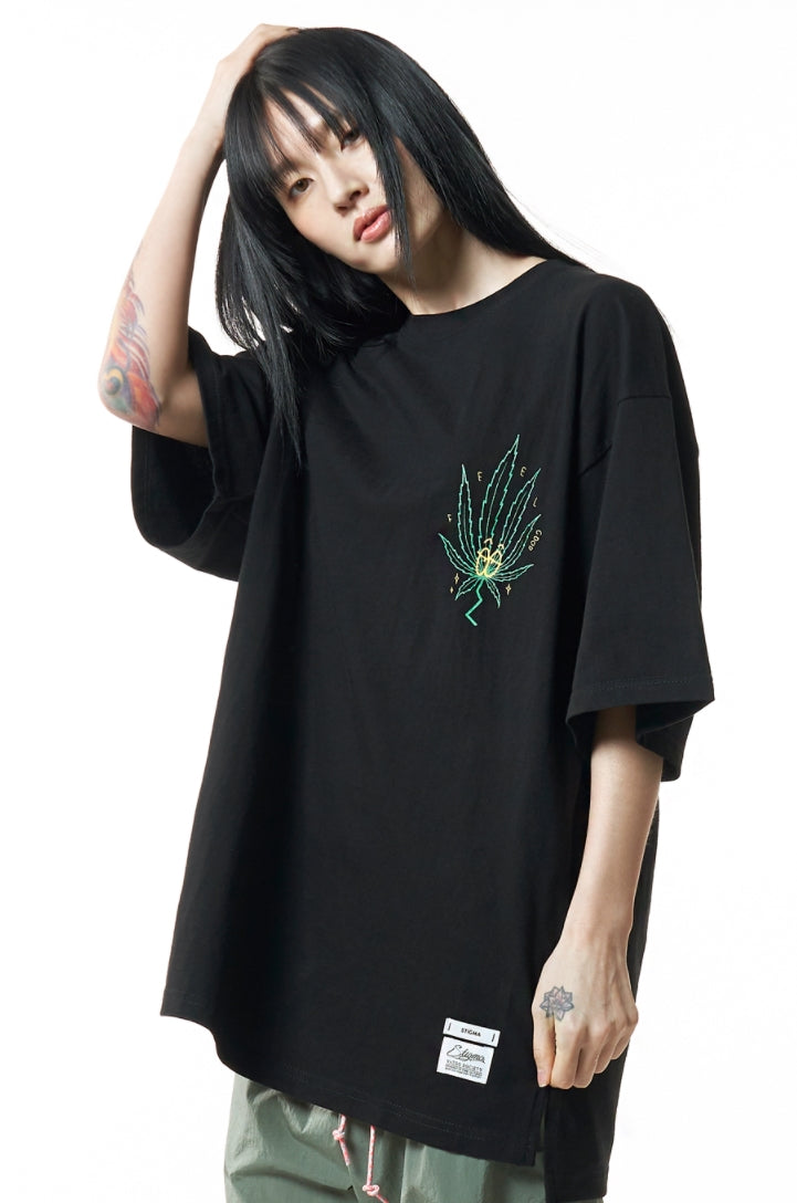 STIGMA(スティグマ) CANABIS OVERSIZED T-SHIRTS BLACK