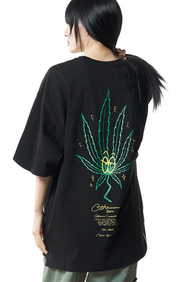 STIGMA(スティグマ) CANABIS OVERSIZED T-SHIRTS BLACK