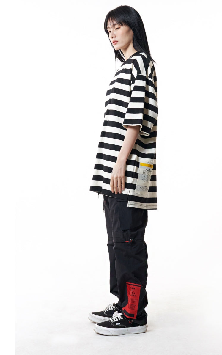 STIGMA(スティグマ) STRIPE OVERSIZED T-SHIRTS BLACK