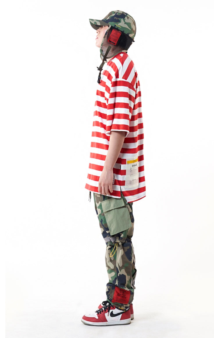 STIGMA(スティグマ)   STRIPE OVERSIZED T-SHIRTS RED