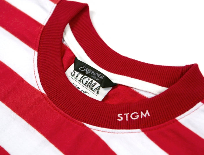 STIGMA(スティグマ)   STRIPE OVERSIZED T-SHIRTS RED
