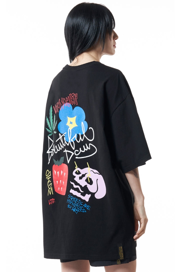 STIGMA(スティグマ)   BEAUTIFUL DAY OVERSIZED T-SHIRTS BLACK