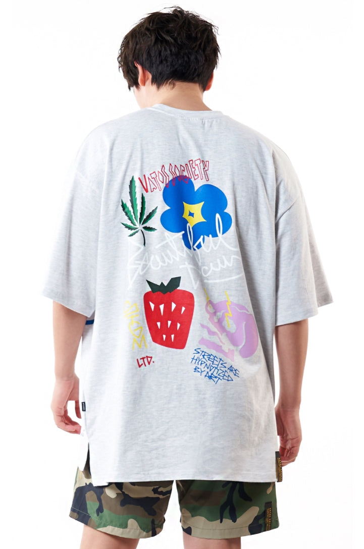 STIGMA(スティグマ)   BEAUTIFUL DAY OVERSIZED T-SHIRTS WHITE MELANGE