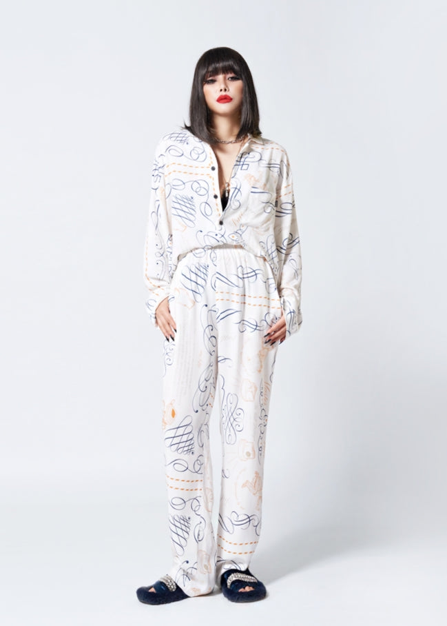 STIGMA(スティグマ)   MASTERPIECE RAYON PAJAMA SHIRTS IVORY