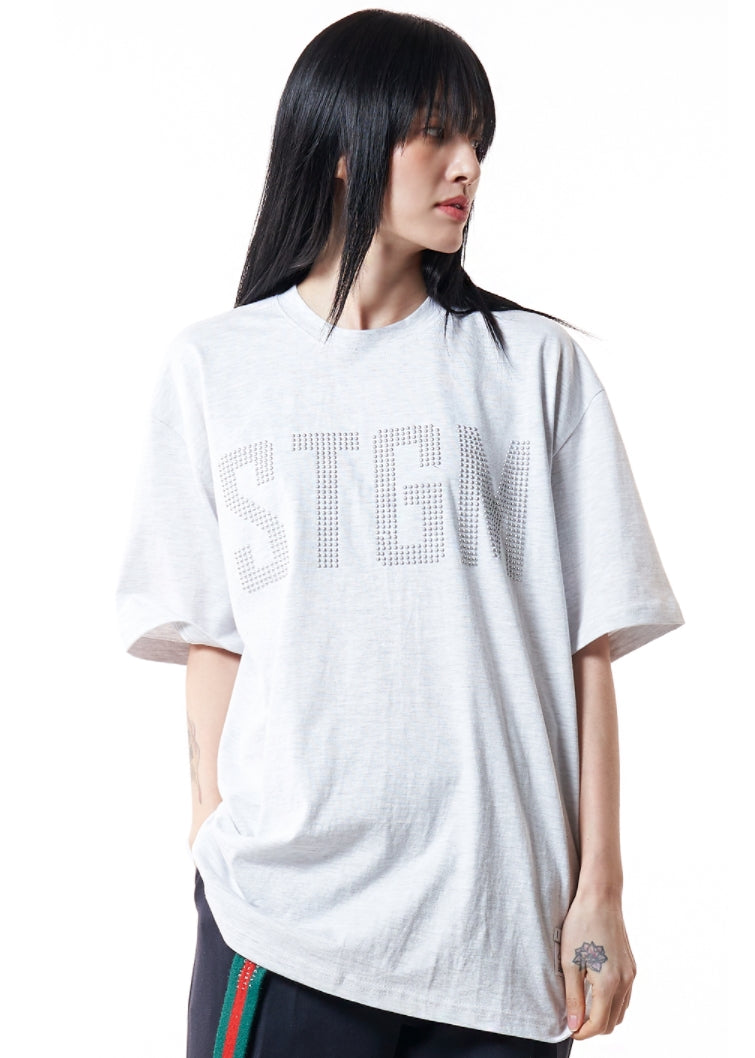 STIGMA(スティグマ) BOLD STANDARD FIT T-SHIRTS WHITE MELANGE