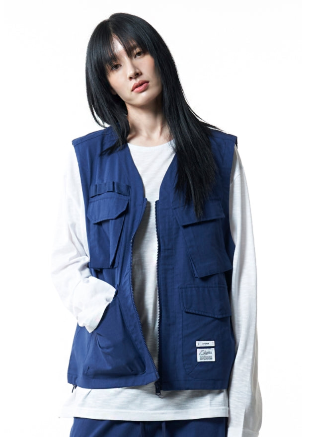 STIGMA(スティグマ) TECH LINEN VEST NAVY