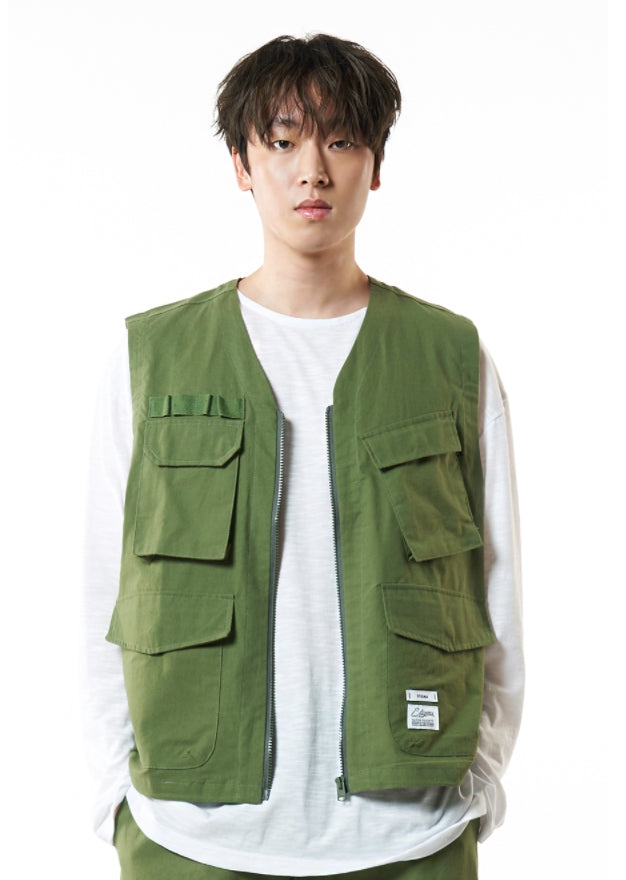 STIGMA(スティグマ) TECH LINEN VEST OLIVE