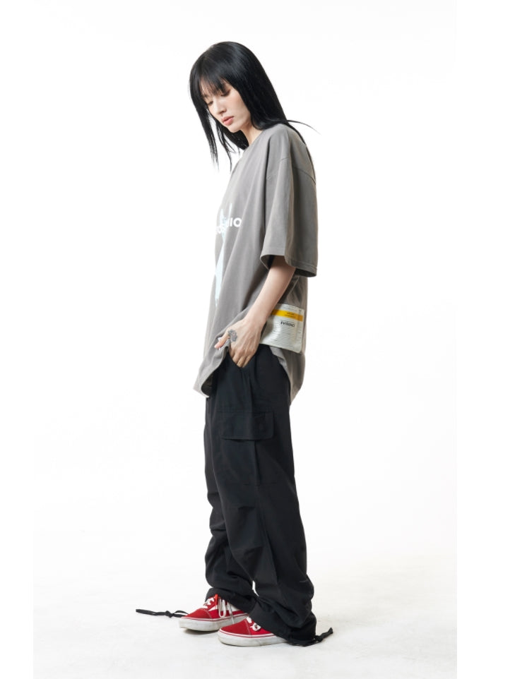 STIGMA(スティグマ) TECH LINEN CARGO PANTS BLACK
