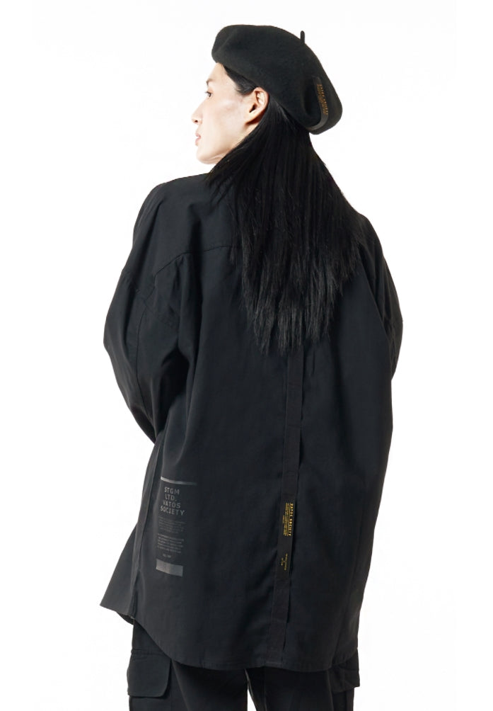 STIGMA(スティグマ) TECH LINEN OVERSIZED SHIRTS BLACK