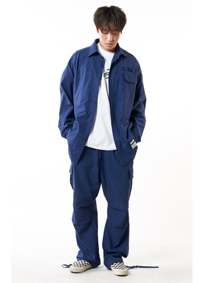 STIGMA(スティグマ) TECH LINEN OVERSIZED SHIRTS NAVY