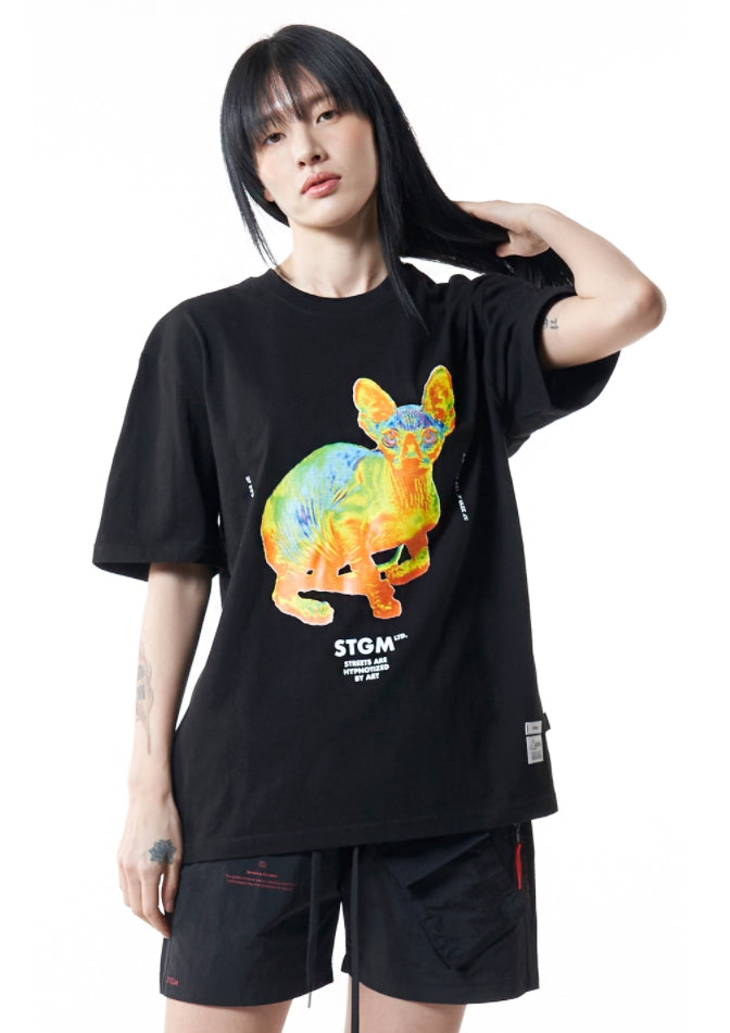 STIGMA(スティグマ) CAT STANDARD FIT T-SHIRTS BLACK