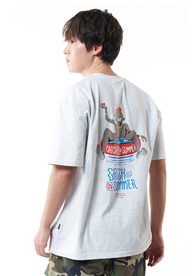 STIGMA(スティグマ) CATCHUP STANDARD FIT T-SHIRTS WHITE MELANGE