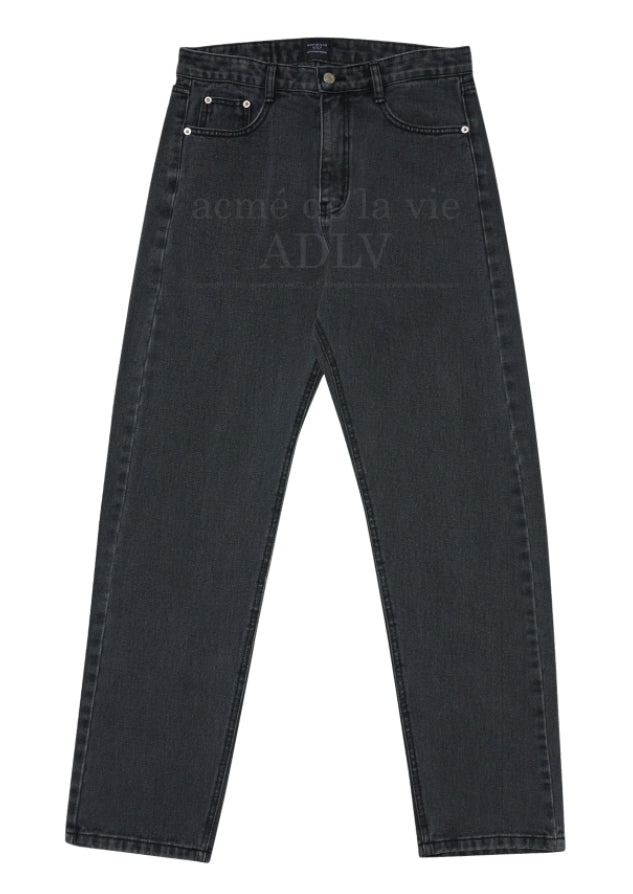 アクメドラビ(acme' de la vie) BACK EMBROIDERED LOGO DENIM PANTS BLACK