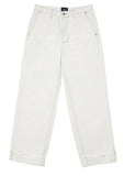 アクメドラビ(acme' de la vie) HEM CUTTING EMBROIDERED DENIM PANTS IVORY