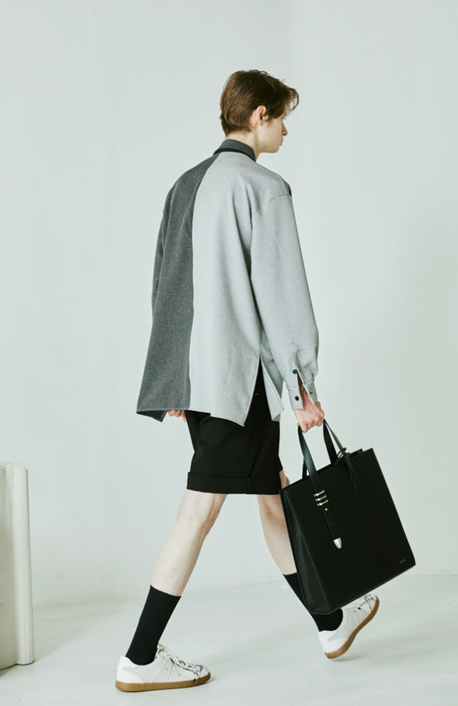 SSY(エスエスワイ) Stitch wide turn up half pants black