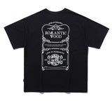 ロマンティッククラウン(ROMANTIC CROWN) ROMANTIC WOOD LOGO TEE_BLACK