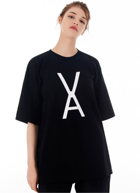 VARZAR(バザール)　VA White Big Logo Short Sleeve T-shirt Black