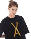 VARZAR(バザール)　VA Gold Big Logo Short Sleeve T-shirt Black