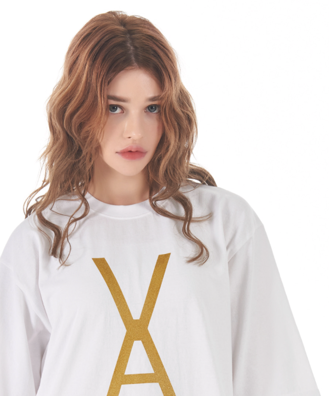 VARZAR(バザール)　VA Gold Big Logo Short Sleeve T-shirt White