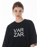 VARZAR(バザール)　Original White Big Logo Short Sleeve T-shirt Black