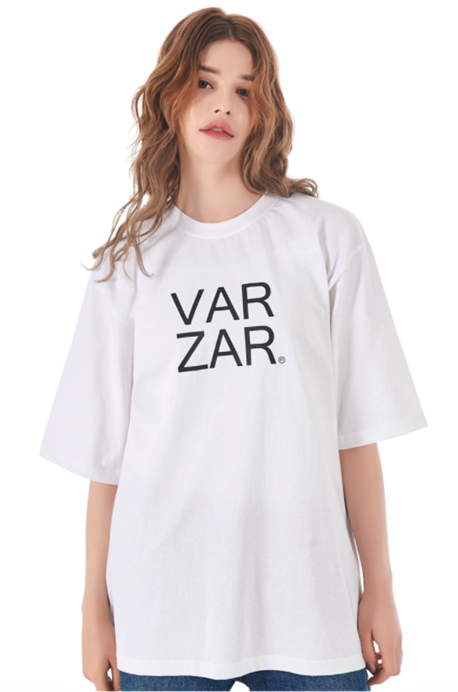 VARZAR(バザール)　Original Black Big Logo Short Sleeve T-shirt White