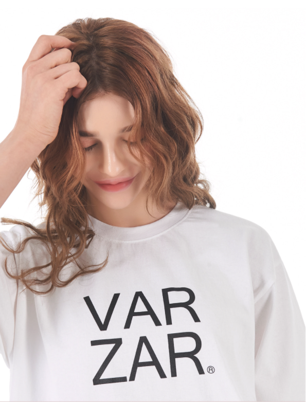 VARZAR(バザール)　Original Black Big Logo Short Sleeve T-shirt White