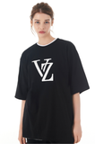 VARZAR(バザール)　Monogram White Big Logo Short Sleeve T-shirt Black