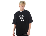 VARZAR(バザール)　Monogram White Big Logo Short Sleeve T-shirt Black