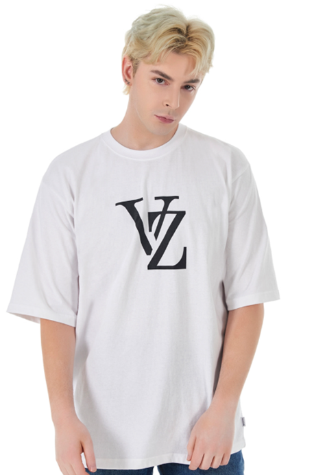 VARZAR(バザール)　Monogram Black Big Logo Short Sleeve T-shirt White