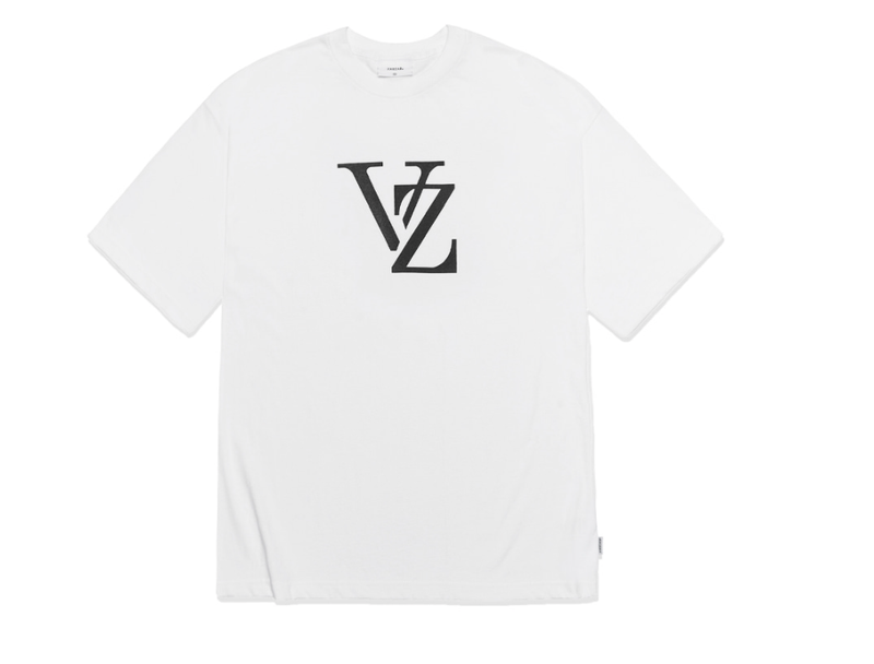 VARZAR(バザール)　Monogram Black Big Logo Short Sleeve T-shirt White