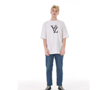 VARZAR(バザール)　Monogram Black Big Logo Short Sleeve T-shirt White