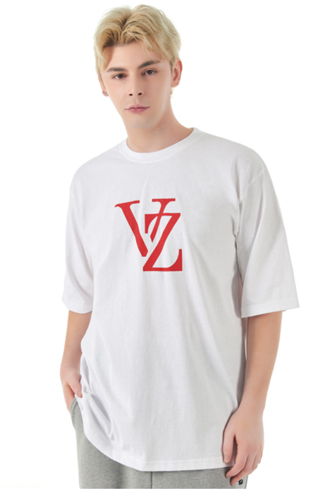 VARZAR(バザール)　Monogram Red Big Logo Short Sleeve T-shirt White