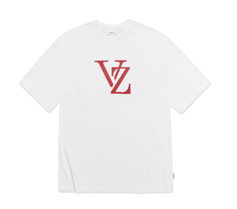 VARZAR(バザール)　Monogram Red Big Logo Short Sleeve T-shirt White