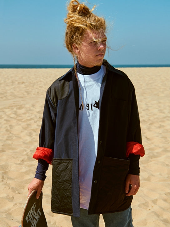 FM91.02 (エフエム91.02)　SK8TE JACKET navy