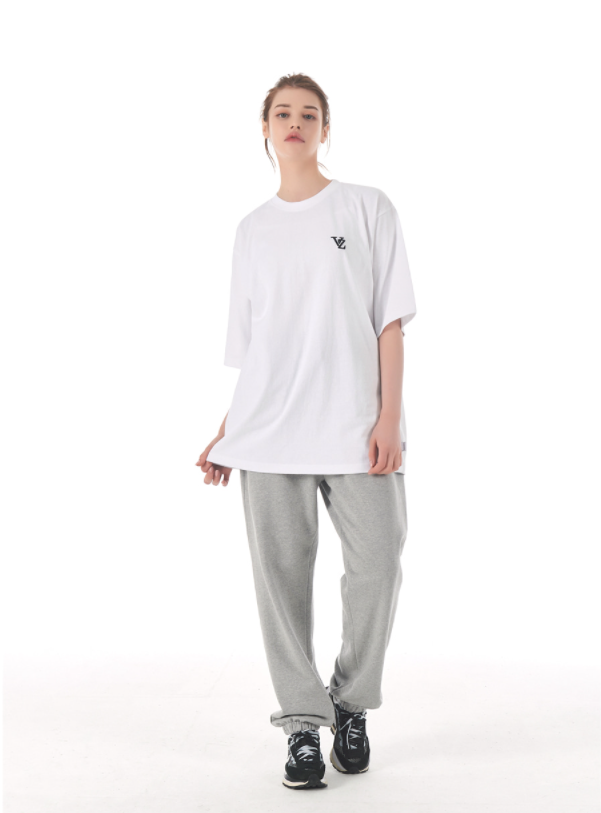 VARZAR(バザール)　3D Monogram Black Embroidery Short Sleeve T-shirt White