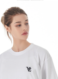 VARZAR(バザール)　3D Monogram Black Embroidery Short Sleeve T-shirt White