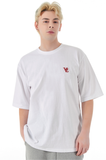 VARZAR(バザール)　3D Monogram Red Embroidery Short Sleeve T-shirt White
