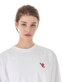 VARZAR(バザール)　3D Monogram Red Embroidery Short Sleeve T-shirt White