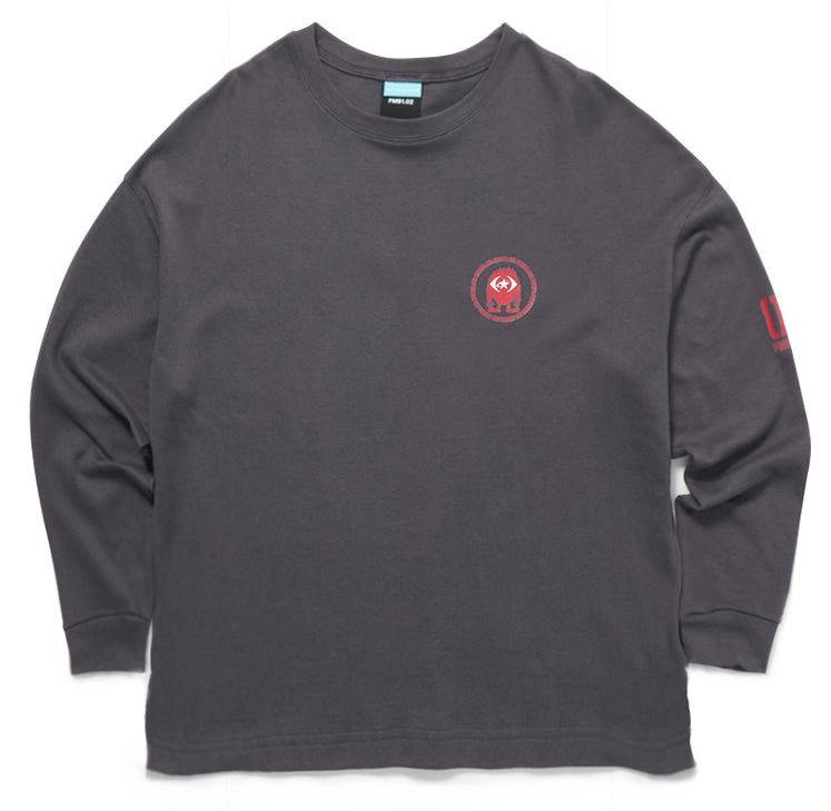 FM91.02 (エフエム91.02)　xHM LONG SLEEVE charcoal grey B