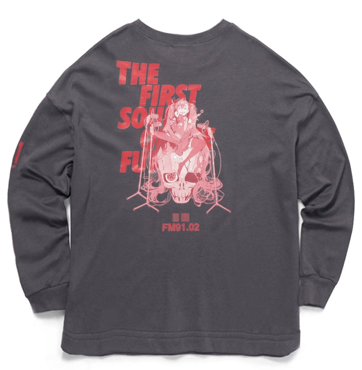 FM91.02 (エフエム91.02)　xHM LONG SLEEVE charcoal grey B