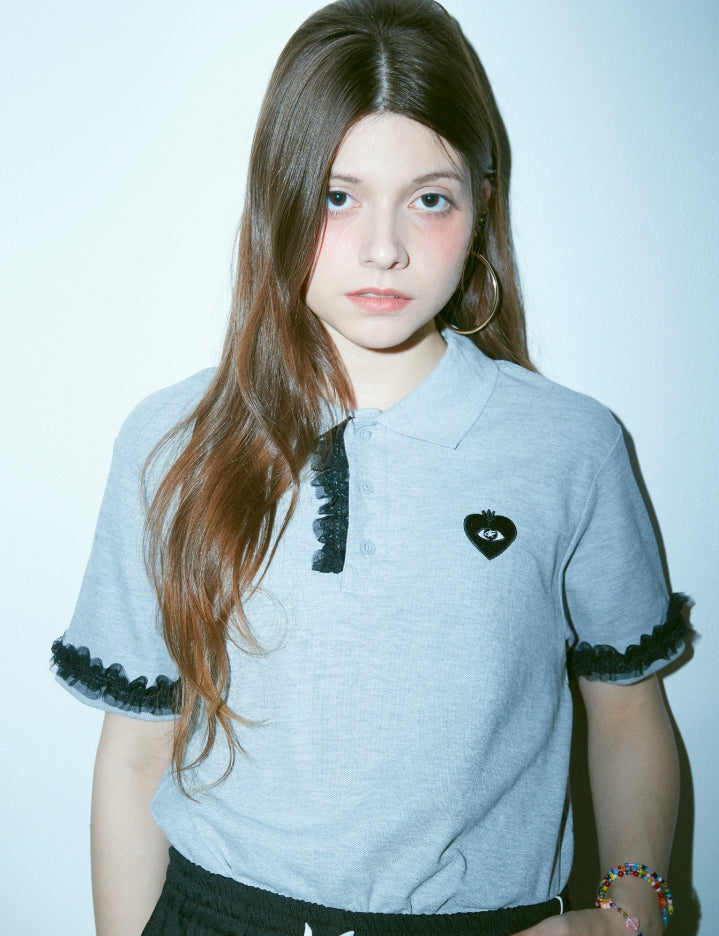 FM91.02 (エフエム91.02)　[female onry] LOVE FM POLO SHIRTS sports grey