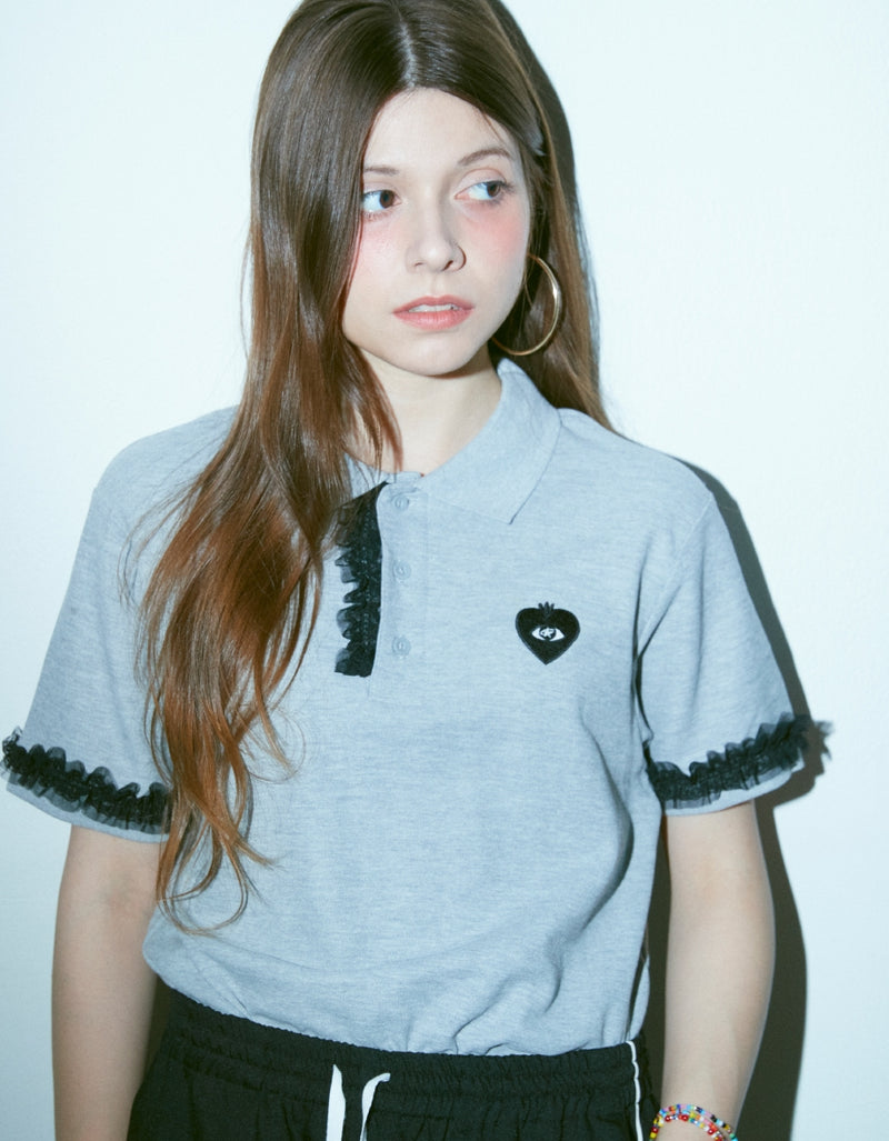 FM91.02 (エフエム91.02)　[female onry] LOVE FM POLO SHIRTS sports grey