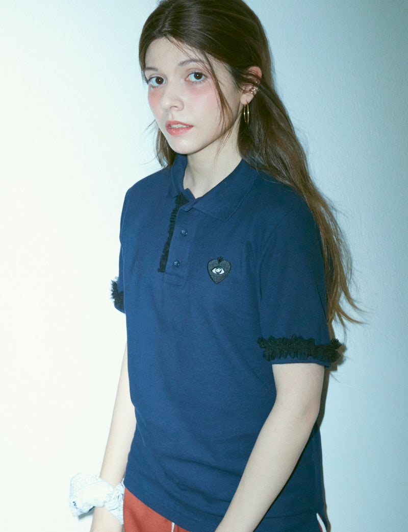 FM91.02 (エフエム91.02)　[female onry] LOVE FM POLO SHIRTS navy