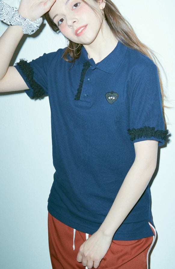 FM91.02 (エフエム91.02)　[female onry] LOVE FM POLO SHIRTS navy