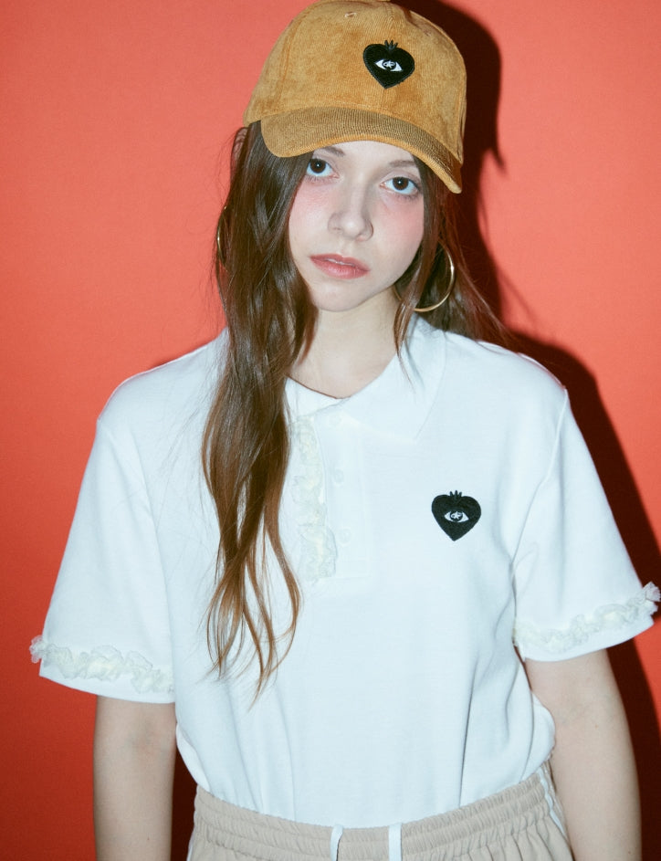 FM91.02 (エフエム91.02)　[female onry] LOVE FM POLO SHIRTS white